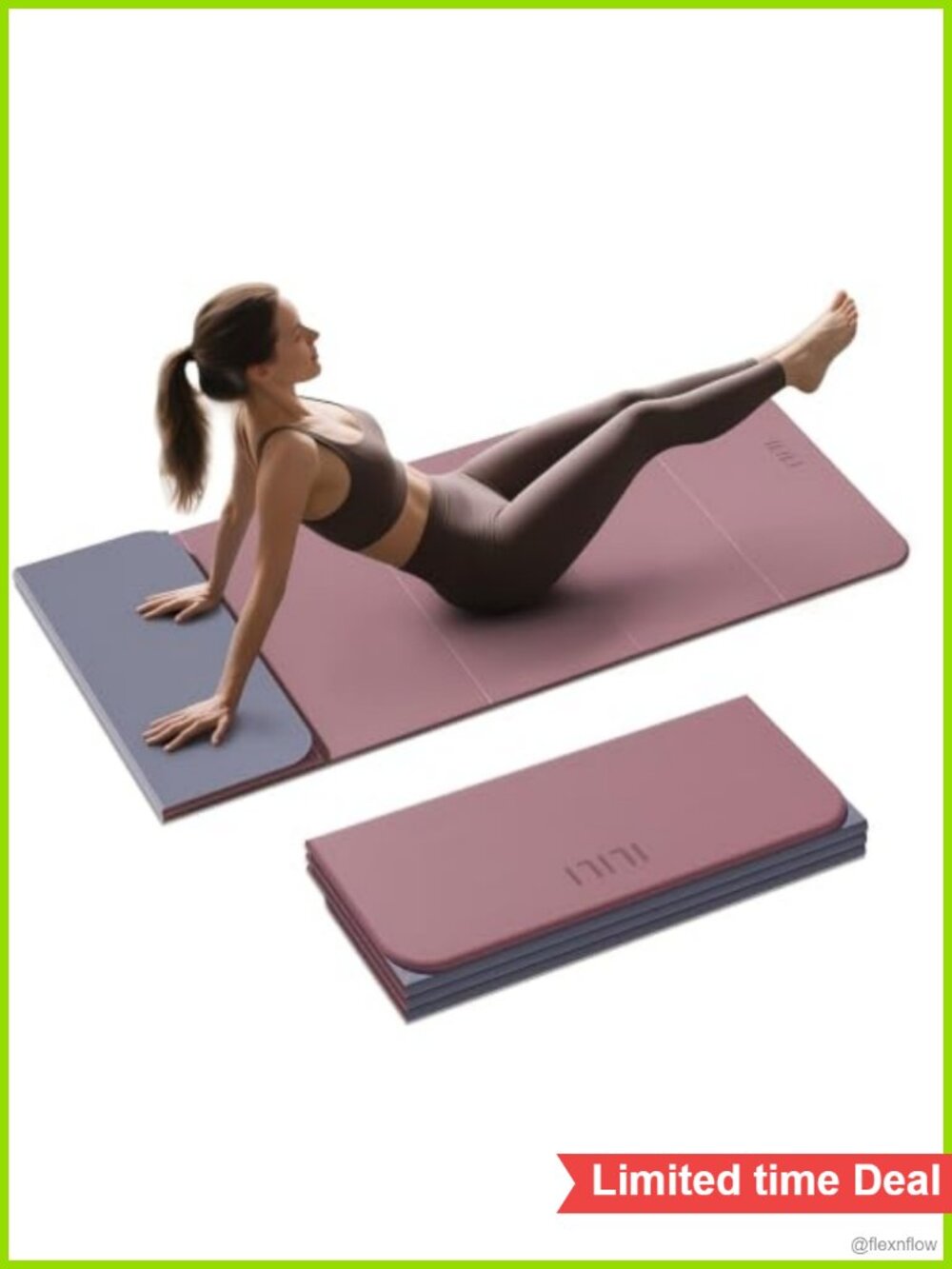 Foldable Yoga Mat 10mm Extra Thick Extra Long TPE Non-Slip